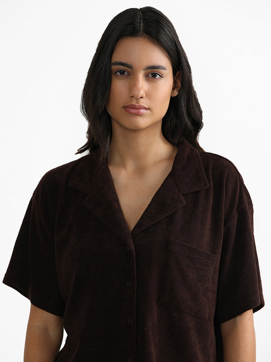 Superstar Solid Dark Brown Terry Bracken Shirt