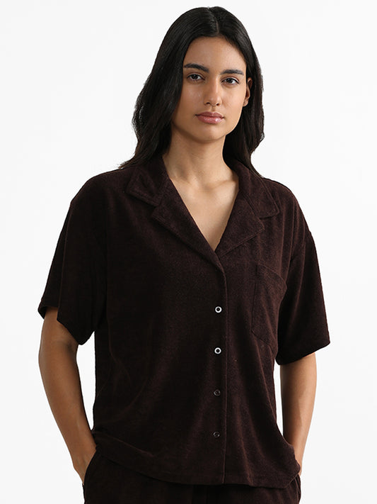 Superstar Solid Dark Brown Terry Bracken Shirt