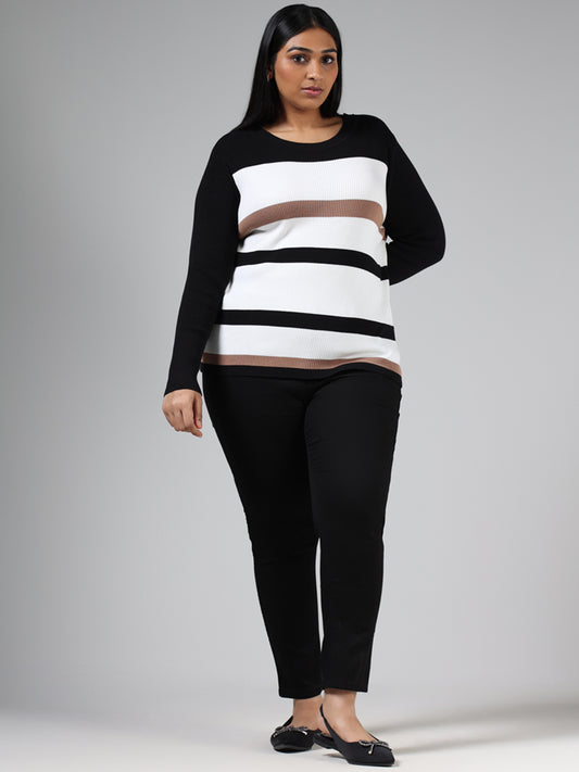 Gia Black & White Striped Sweater