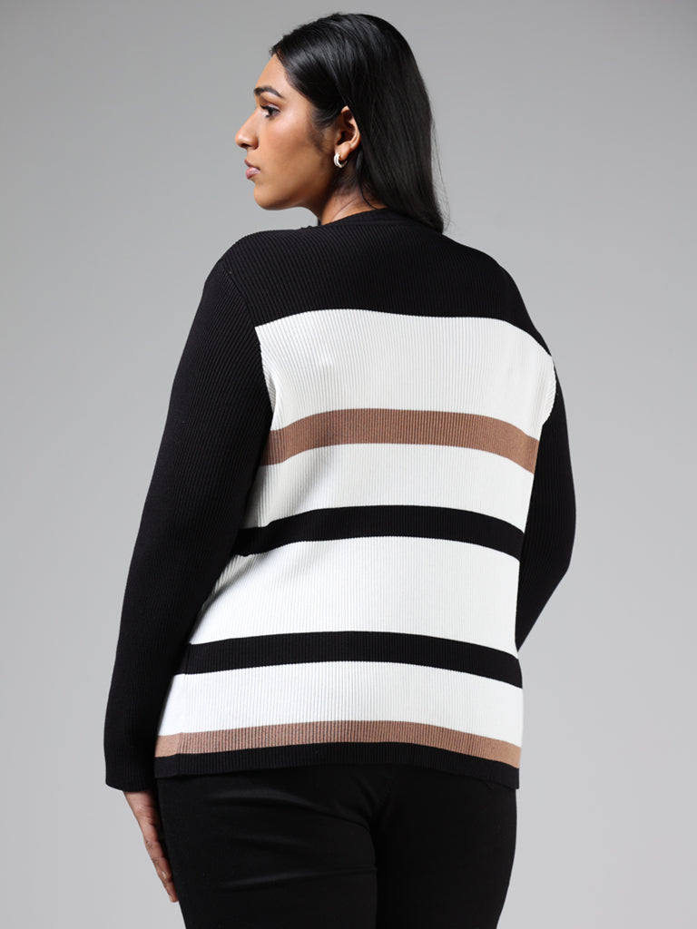 Gia Black & White Striped Sweater