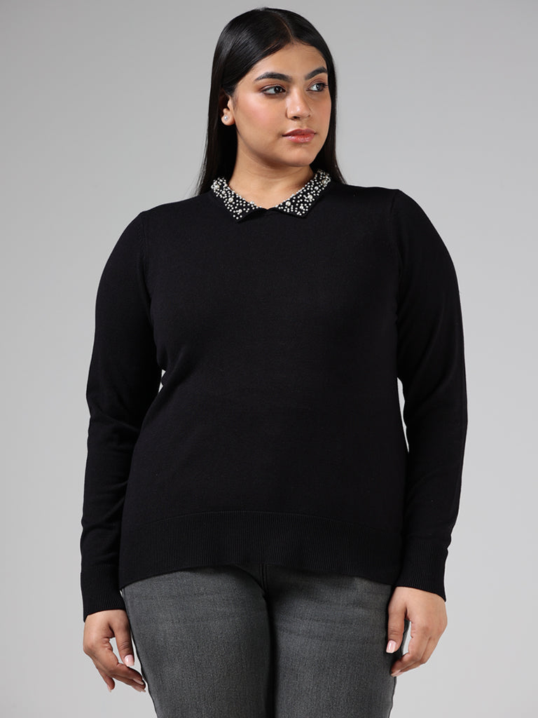 Gia Black Pearl Accent Sweater