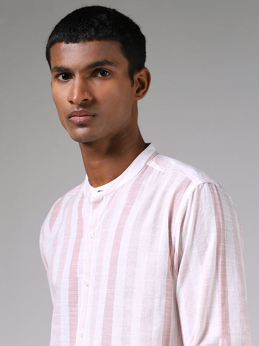 ETA Pink Striped Cotton Resort Fit Shirt