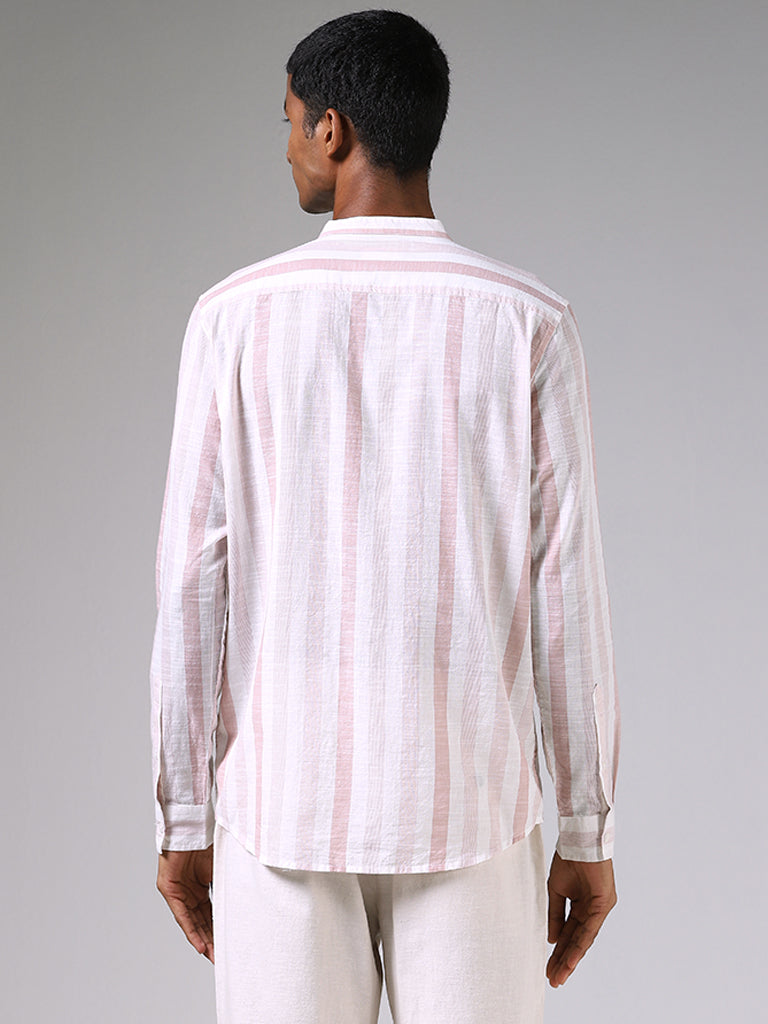 ETA Pink Striped Cotton Resort Fit Shirt
