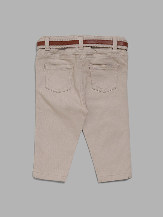 HOP Baby Beige Jeans with Belt