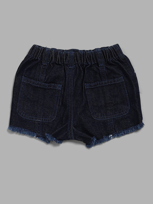 HOP Kids Solid Blue Denim Shorts