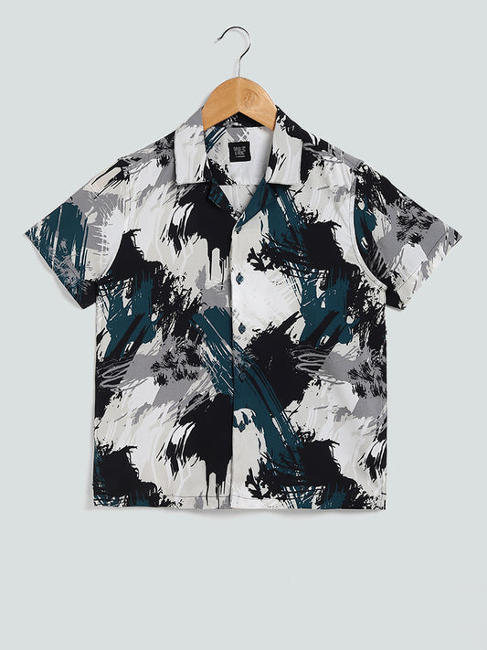 Y&F Kids Abstract Printed Multicolor Shirt
