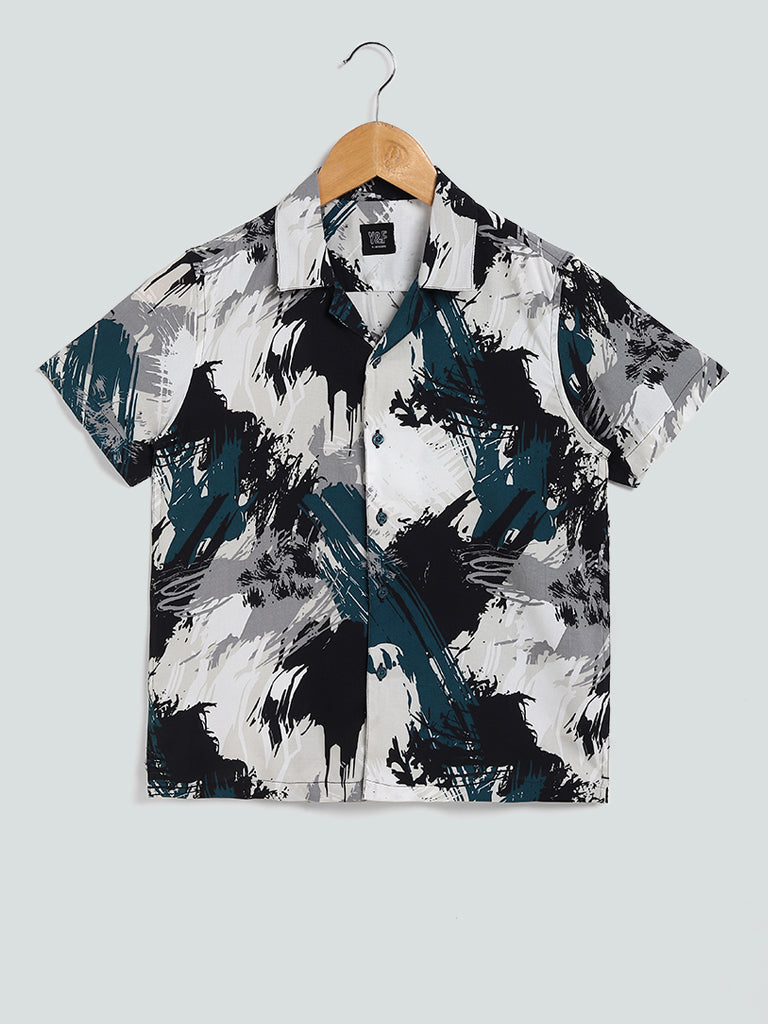 Y&F Kids Abstract Printed Multicolour Shirt