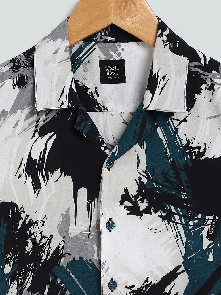 Y&F Kids Abstract Printed Multicolour Shirt