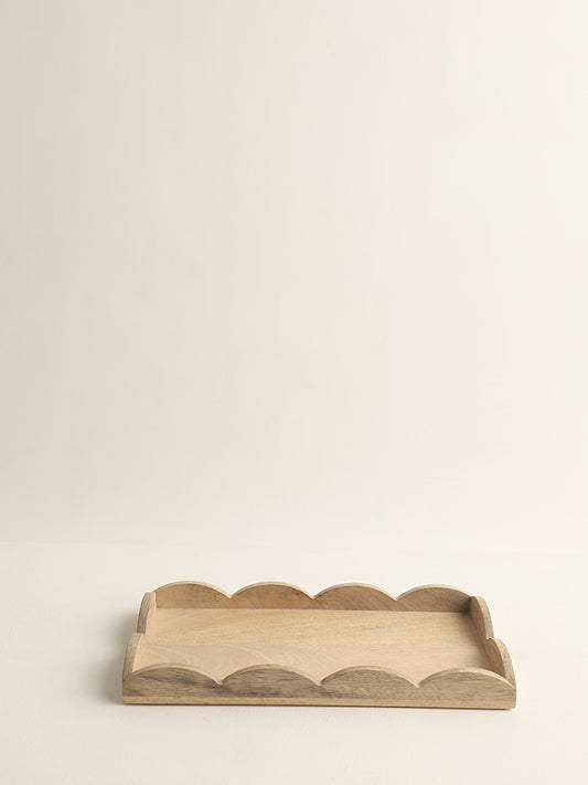 Westside Home Beige Scallop Small Tray