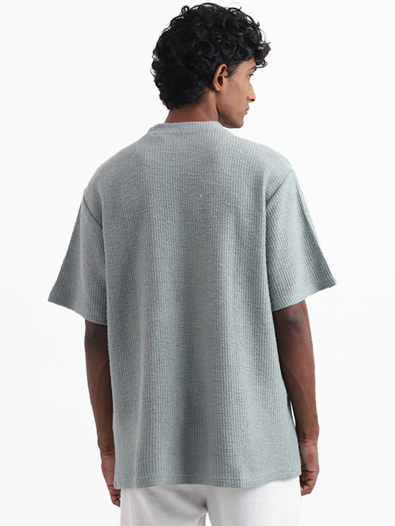 ETA Teal Solid Relaxed Fit T-Shirt