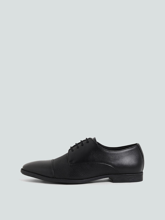 SOLEPLAY Textured Black Lace-Up Formal Shoes