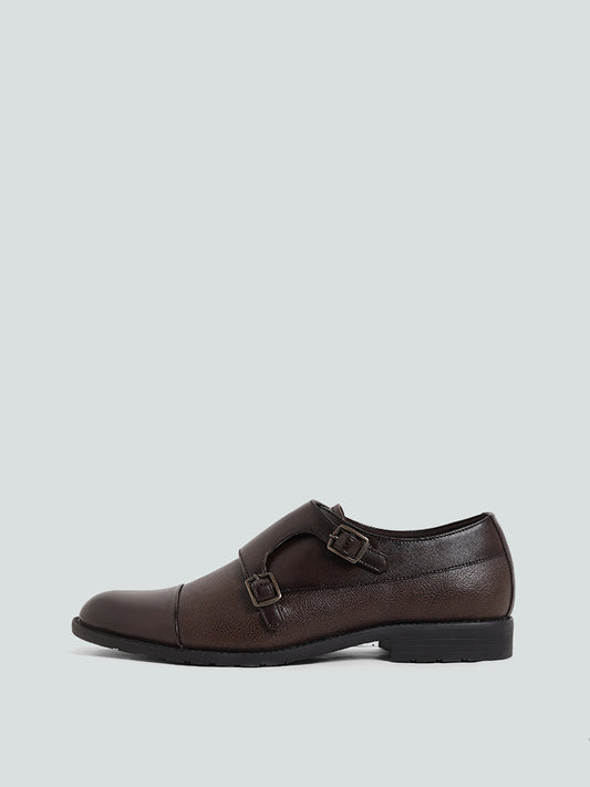 SOLEPLAY Brown Double Band Monk Shoes