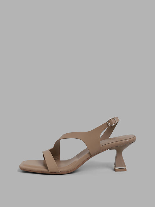 LUNA BLU Taupe Slingback Heel Sandals