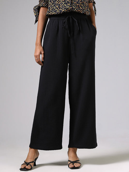 LOV Black Wide Leg Trousers