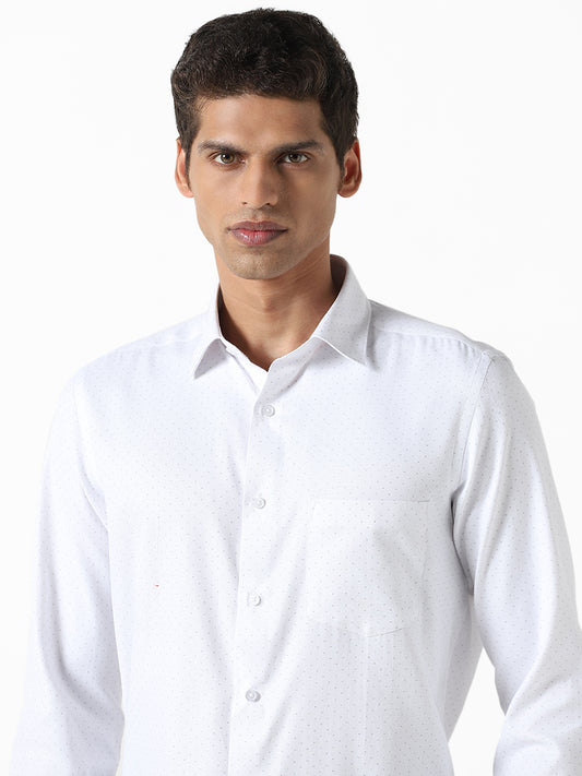 WES Formals White Slim Fit Shirt
