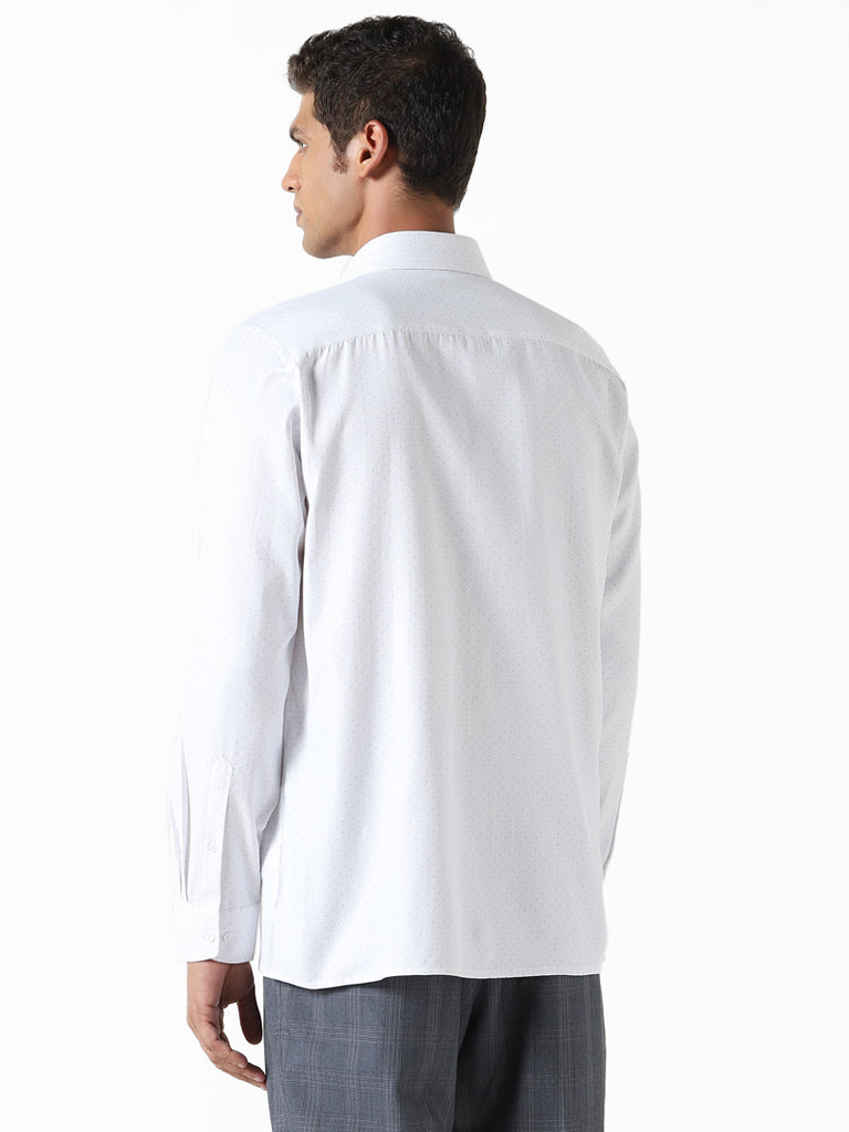 WES Formals White Slim Fit Shirt
