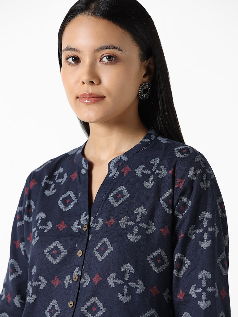 Shop Utsa Printed Indigo Kurta Online – Westside