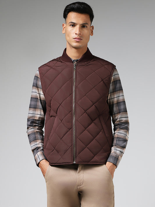 Ascot Brown Quilt Relaxed Fit Jacket
