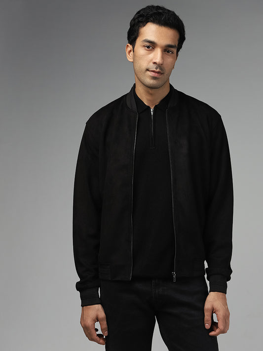 Ascot Solid Black Relaxed-Fit Jacket