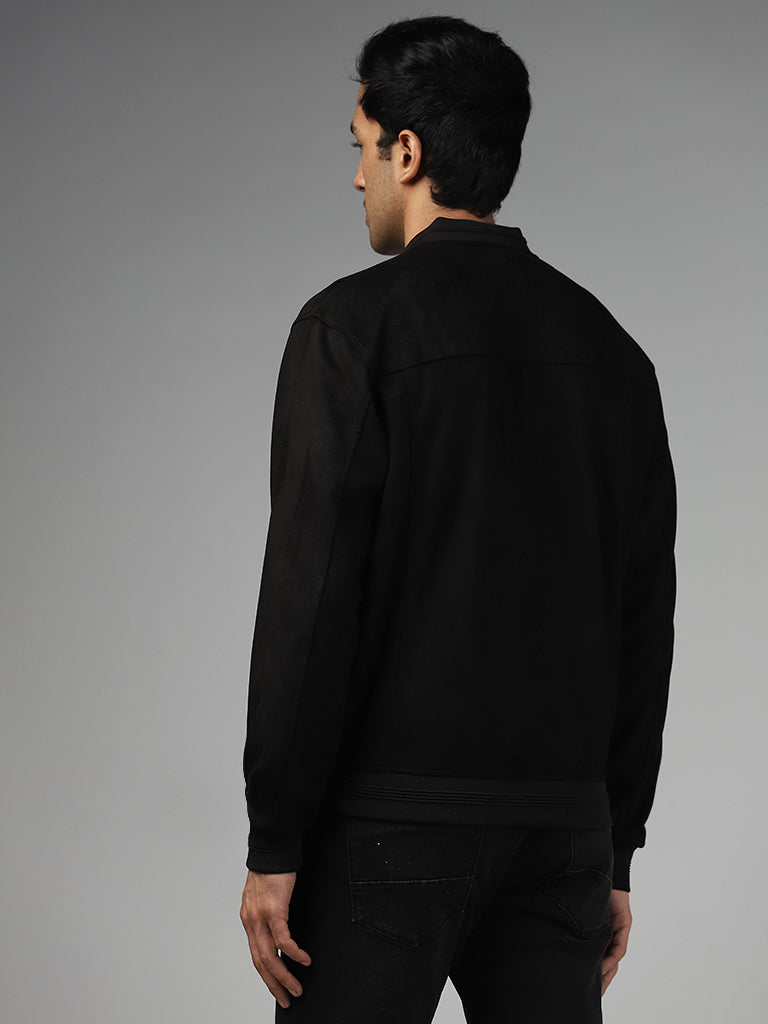 Ascot Solid Black Relaxed Fit Jacket