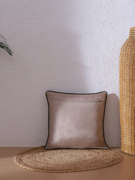 Westside Home Dark Forest Green Geometric Cord Embroidered Cushion Cover