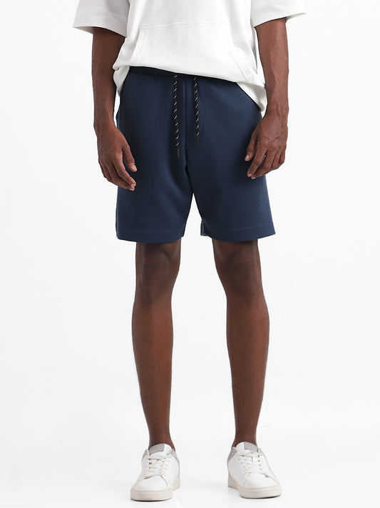 Studiofit Tint Navy Relaxed-Fit Mid-Rise Shorts