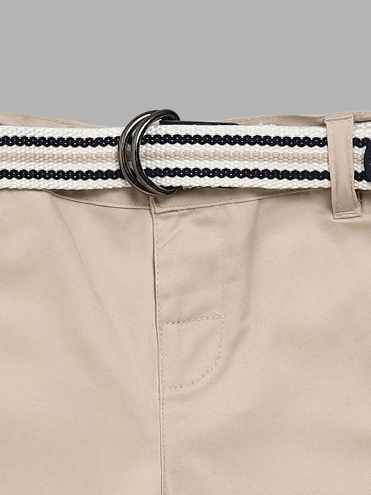 HOP Baby Beige Trousers and Belt Set