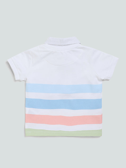 HOP Baby White Colorblock T-Shirt