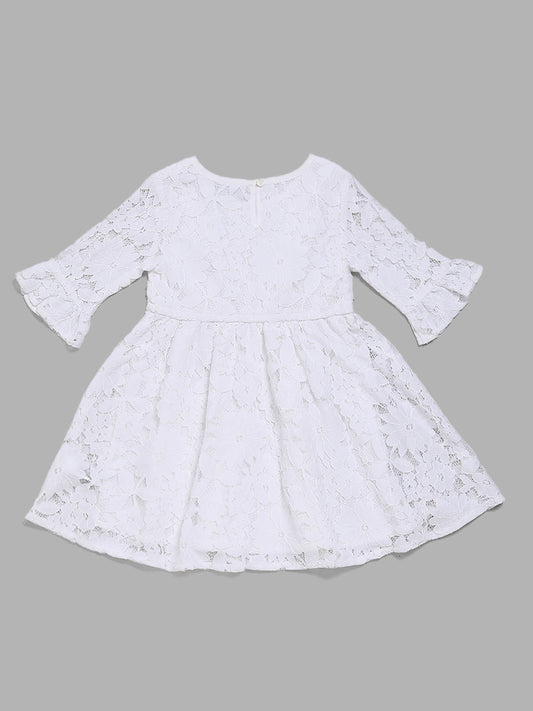 HOP Kids White Lace Fit and Flare Dress