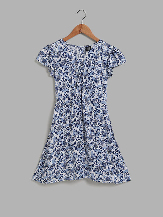 Y&F Kids Abstract Printed White Dress