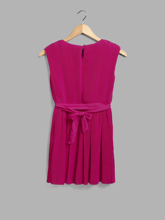 Y&F Kids Solid Dark Pink A-Line Dress