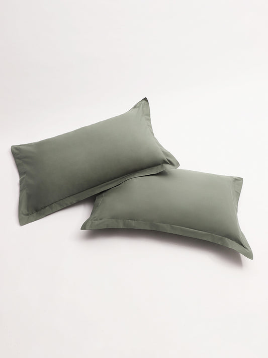 Westside Home Solid Green Pillow Cover (Set of2)