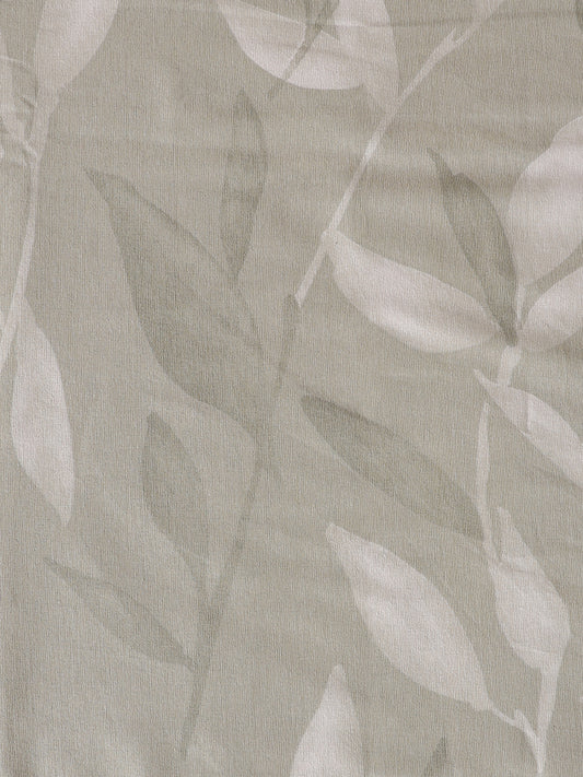 Westside Home Mint Thin Leaf Printed King Bed Flat sheet and Pillowcase Set