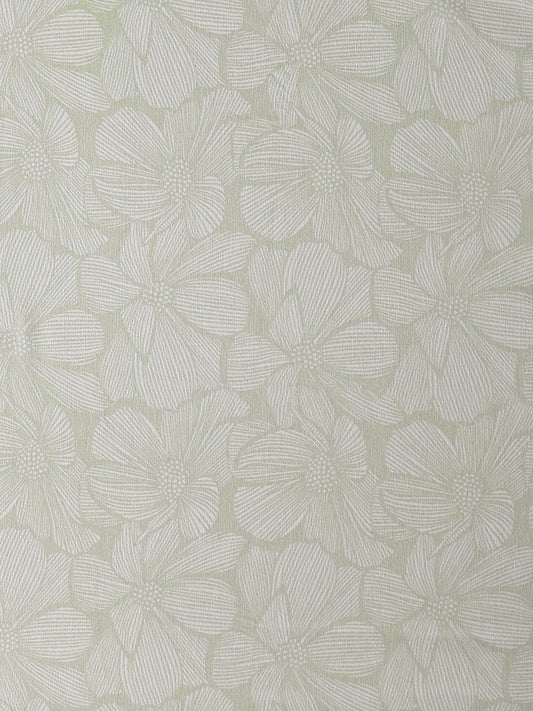 Westside Home Mint Woodcut Floral Printed King Bed Flat sheet and Pillowcase Set