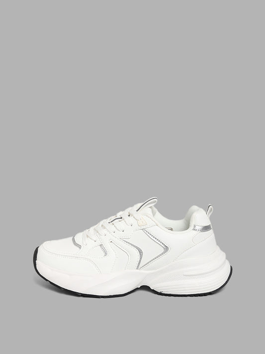 LUNA BLU White Metal Detail Chunky Sneakers
