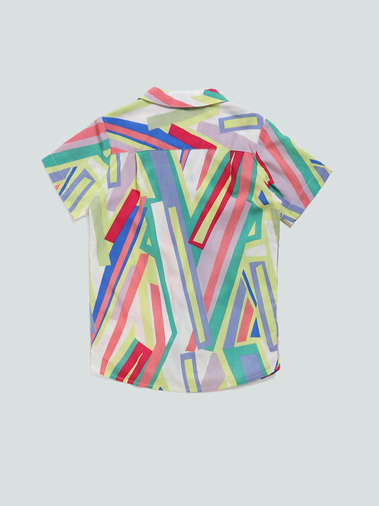 HOP Kids Multicolour Block Printed Shirt