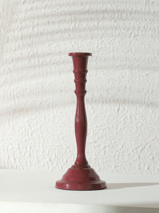 Westside Home Maroon Taper Large Candle Holder