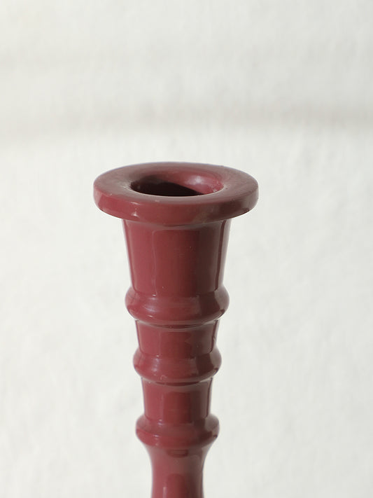 Westside Home Maroon Taper Large Candle Holder
