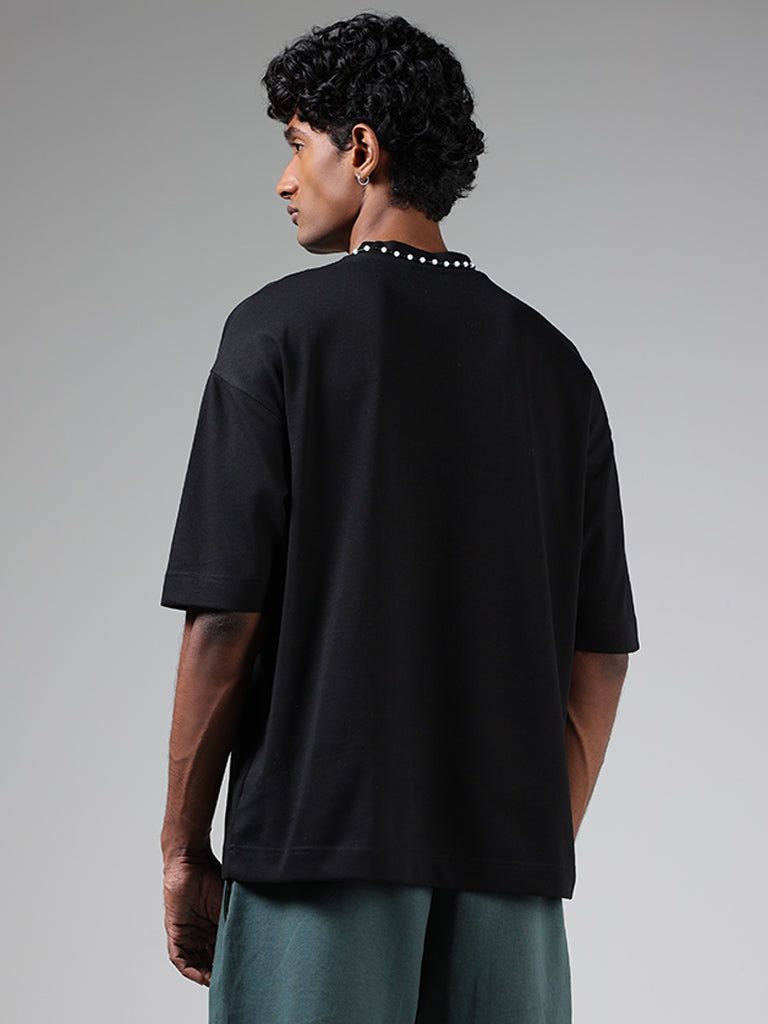 Studiofit Black Relaxed Fit Crew Neck T-Shirt
