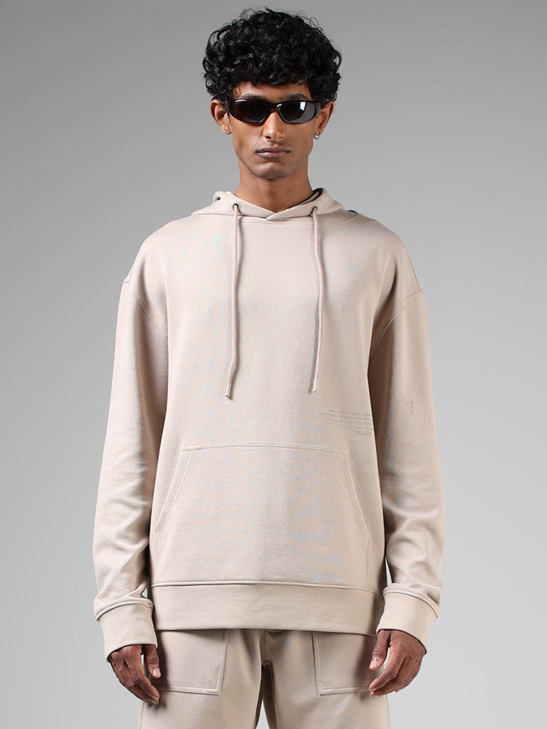 Studiofit Light Taupe Relaxed Fit Hoodie Sweatshirt
