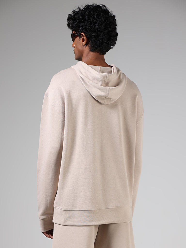 Studiofit Light Taupe Relaxed Fit Hoodie Sweatshirt