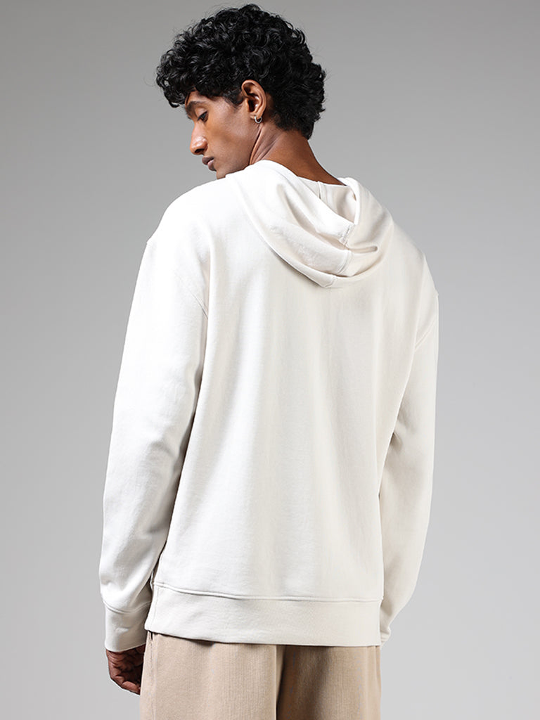 Shop Studiofit Off White Relaxed Fit Hoodie Sweatshirt Online – Westside