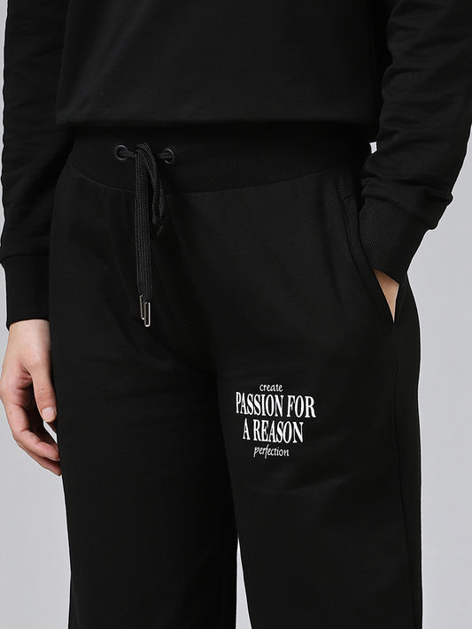 Studiofit Solid Black Ankle-Length Joggers