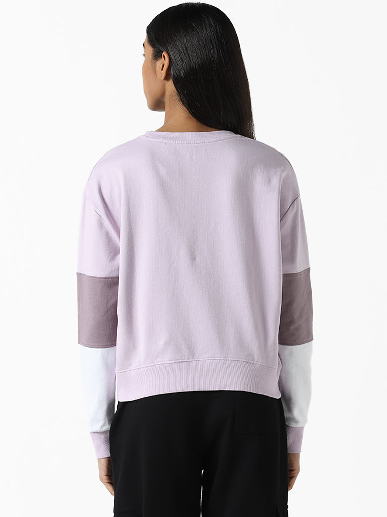 Studiofit Plain Lavender Cotton Ribbed T-Shirt