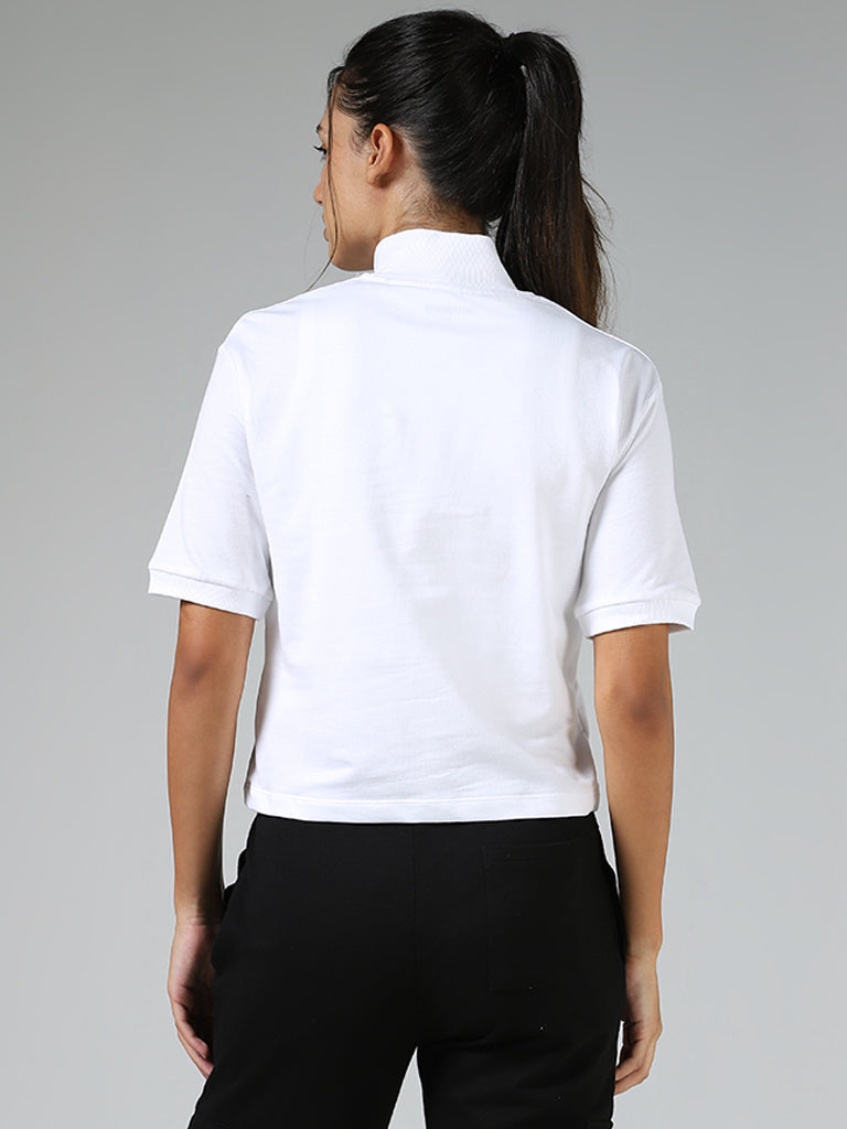 Studiofit White Zipper T-Shirt