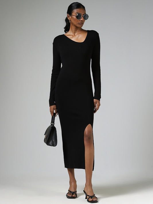 Wardrobe Black Slit Dress