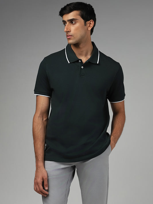 Ascot Emerald Green Cotton Relaxed Fit Polo T-Shirt