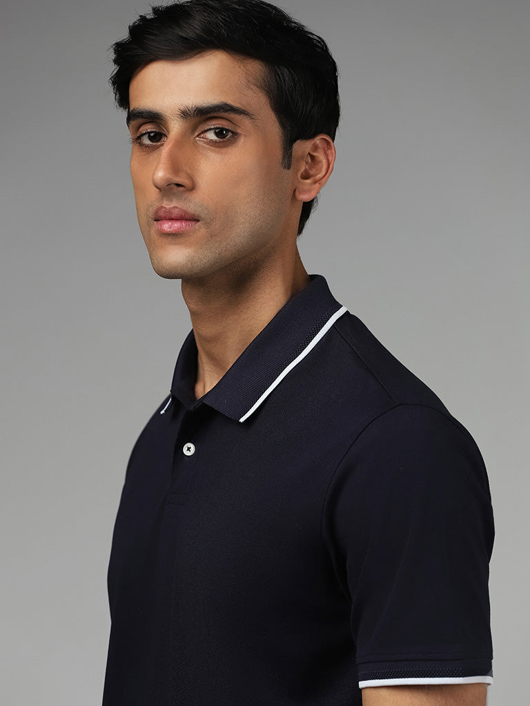 Ascot Navy Relaxed Fit Polo T-Shirt