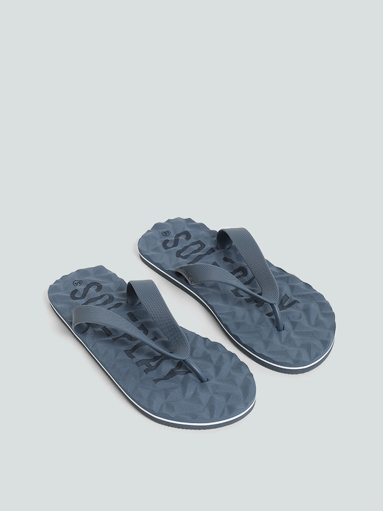 SOLEPLAY Blue Monotone Textured Flip Flop