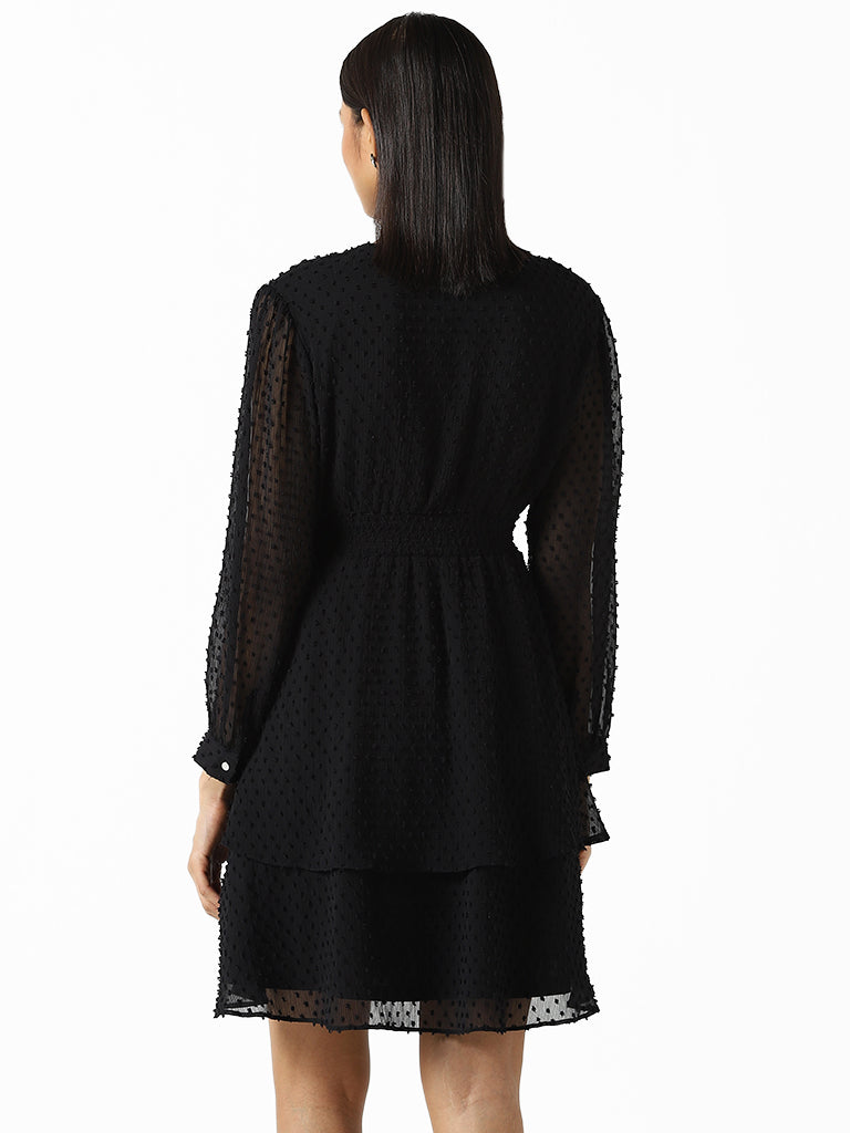 Wardrobe Black Fit & Flare Dress